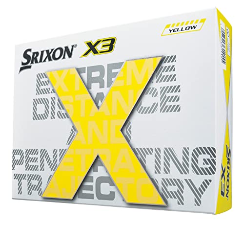 DUNLOP ダンロップゴルフボール SRIXON X3 2022年モデル 1ダース(12個入り) イエロー 2枚目