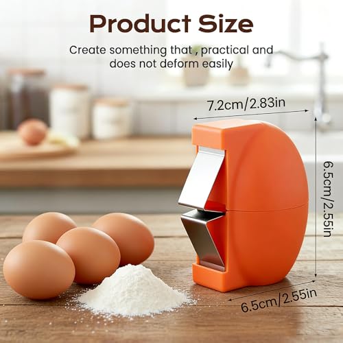 New Egg Shell Opener Egg Cracker Tool Stainless Steel, Multifunctional Egg Shell Opener for Raw Or Hard-Boiled Eggs, Kitchen Gadget for Cooking Baking (Orange Red) #5