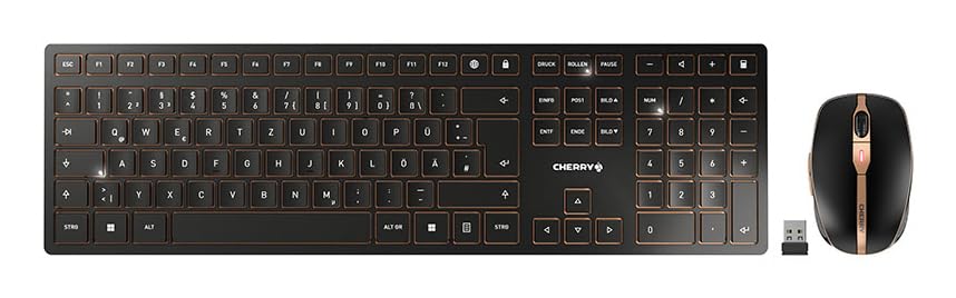 CHERRY DW 9100 Slim, Kabellose Tastatur und Maus, Deutsch QWERTZ, Schwarz – Ansicht 4