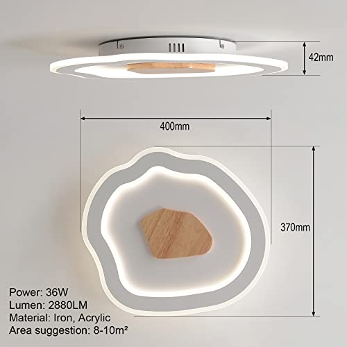 Plafon de techo LED de madera 48W regulable con mando de 50cm modern 4