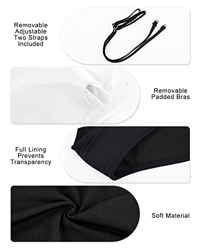 Yonique Womens Strapless One Piece Swimsuit Tummy Control Bandeau Bathing Suits Slimming Twist Front Swimwear Stripe & Black M #TOP5