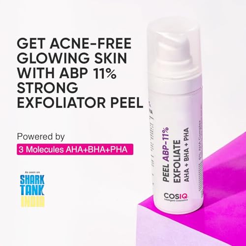 Image of Cos-IQ ABP11% (6% AHA + 1% BHA + 4% PHA) Peeling Solution Serum for Glowing Skin, Smooth Texture & Pore Cleansing | 11% AHA BHA PHA Peel For Beginners Friendly Exfoliation | 30ml
