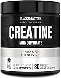 Jacked Factory Creatine Monohydrate Powder 150g - 5g Daily Creatine Supplement for Men and Women, Vegan-Friendly, Third-Party Tested - 30 Servings, Unflavored