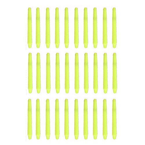 Deflectagrip 10 Sets of 3 (30 Pieces) 2ba Fluro Neon Yellow Nylon Dart shafts Medium Size 48 mm 2