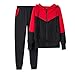Produktbild Sllowwa Damen Jogginganzug Trainingsanzug Sportanzug Einfarbig Kapuzenpullover und Hose Trainingsanzug Sportanzug(rot,XL)