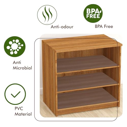 Image of Crasts Multipurpose Super Strong EVA Anti-Slip Kitchen Mats for Cupboard | Washable Shelf Liners for Kitchen Shelves, Cabinet Placemats (Brown, 45W x 300L cm (3L m))