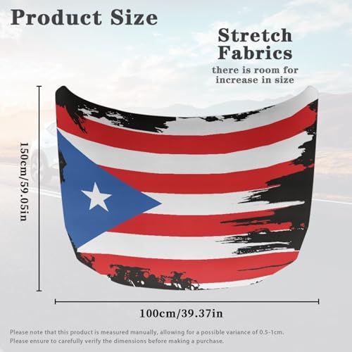 Image of Puerto Rico Flag Car Hood Cover Sunshade Windshield Hood All Season Protection Outdoor Foldable Protective Cover, Universal for Cars