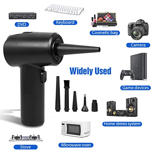Compressed Air Duster, Cordless Electric Air Blower, 51000Rpm Handheld Keyboard Cleaner, Car Pc Air Dusters Replace Canned Air Duster, With 5X Nozzle And Usb Cable #TOP5