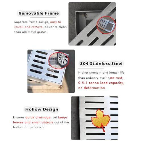 Grille de drainage carrée en acier inoxydable contre la stagnation - 4