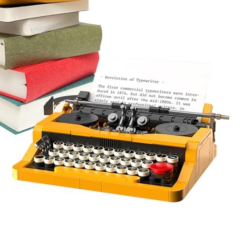 Modelo De Máquina De Escribir Clásica: ABS De 5,75 X 4,69 Pulgadas, Escultura con Aspecto De Madera, Experiencia Divertida Y Atractiva | Adultos Adolescentes Aficionados Coleccionistas Estanterías