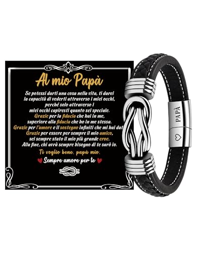 SUNSH Regali per Papà,Bracciale Festa Del Papà,Regalo Festa Del Papà,Festa Del Papà Idee Regalo,Pasqua,Prima Comunione,Ringraziamento,Regalo Compleanno Papà