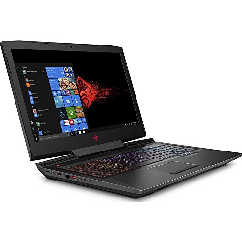 Image of HP Omen 17-Inch Gaming Laptop, Intel Core i7-8750H Processor, NVIDIA GeForce GTX 1050 Ti 4 GB, 12 GB RAM, 1 TB Hard Drive and 128 GB SSD, Windows 10 Home (17-an110nr, Black)