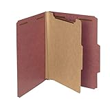 Smead 100% Recycled Pressboard Classification File Folder, 1 Divider, 2