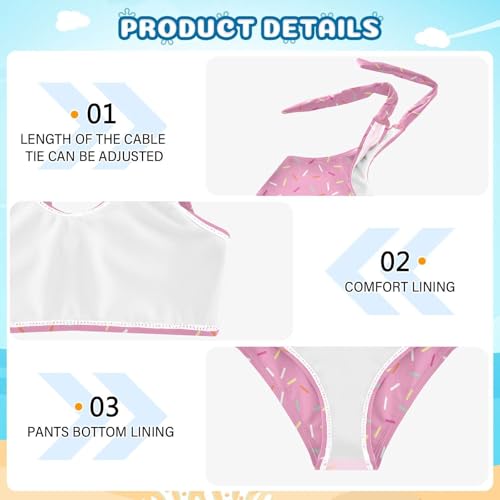 Image of CaTaKu Girls Two Piece Swimsuits Toddler Bathing Suits Bikini Set Summer Beach Swimwear for Girls Size 3-12T