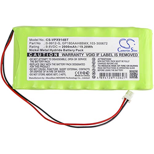 CS-VPX914BT Batería 2000mAh Compatible con [Visonic] Amber Select, AmberLink Emergency Response, Powermaster 30 Control Panel, Powermaster 33 Control Panel, GT64, PowerMax Complete Alarm Powermax Pr