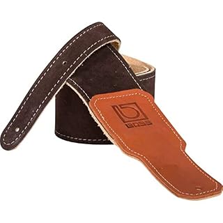 Sangle d’instrument en daim BSS-25-BRN BOSS, couleur marron, largeur de 6 cm - Les Beatles, Paul McCartney, John Lennon, RIngo Starr, George Harrison