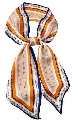 MINIDORA Satin Scarves for Women 59× 5.9 inches Elegant Silk Feeling Scarf for Bag Headwrap Lightweight Neck Tie