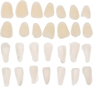 200pcs Dental Temporary Crown Veneers Material Temporary Tooth Repair Kit Replacements for Missing Broken Tooth Fake Teeth Beige