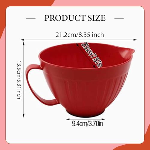 Tazón para mezclar con asa, 2.2 L color rojo miniatura 2