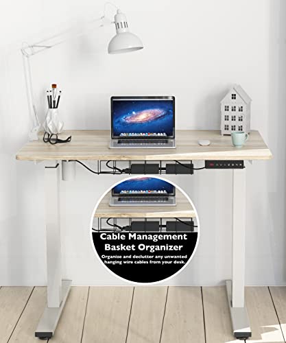 Shw Memory Preset Electric Height Adjustable Standing Desk, 40 X 24 Inches, Maple #TOP1