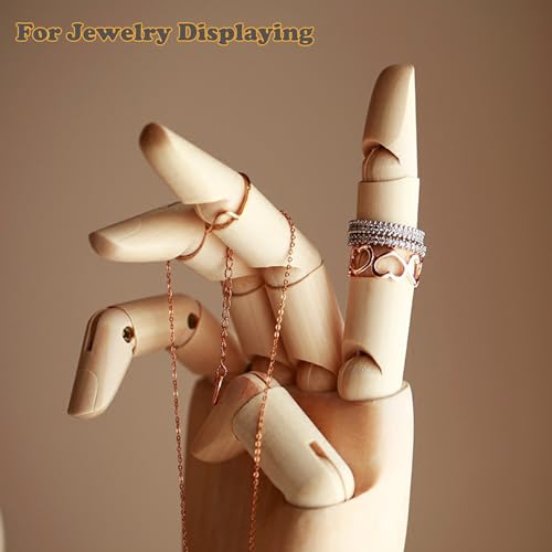 Fashionclubs 7" Wooden Sectioned Opposable Articulated Left/Right Hand Figure Manikin Hand Model for Drawing, Sketching, Painting (Left+Right Hand)