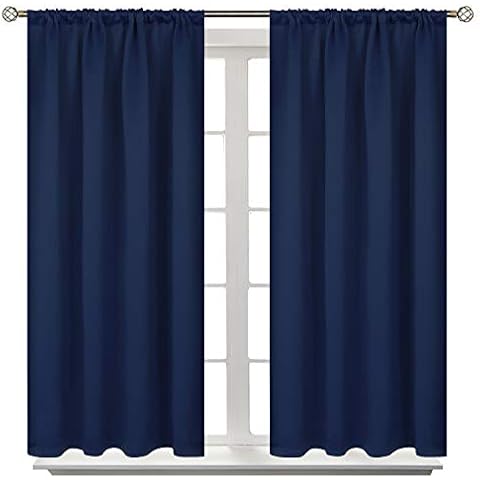 BGment Navy Blue Blackout Curtains 45 Inch Cover