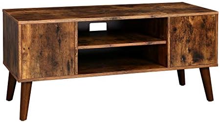 VASAGLE Retro TV Stand for Televisions up to 42 Inches, Mid-Century Modern Entertainment Center, 43.4”, Rustic Brown
