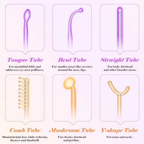 High F-requency Wand, iklestar High F-requency Facial Machine for Hair Growth with 6 Glass Tubes, Handheld Hair Wand Kit for Home Use - Image 3