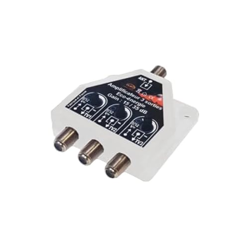 Répartiteur / Amplificateur 3 TV TNT UHF 470 / 790 MHz réglable - Gain : 35 DB - Auto-alimenté
