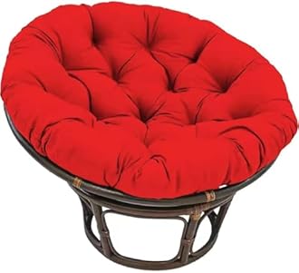 AHSBND Large Round Papasan Chair Cushion, Thick Outdoor Rocking Chair Cushion, Rattan Hanging Basket Cushion, Egg Nest Replacement Pad(Red 2,80 * 80cm)
