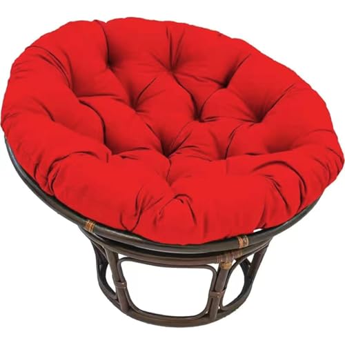 AHSBND Large Round Papasan Chair Cushion, Thick Outdoor Rocking Chair Cushion, Rattan Hanging Basket Cushion, Egg Nest Replacement Pad(Red 2,80 * 80cm)