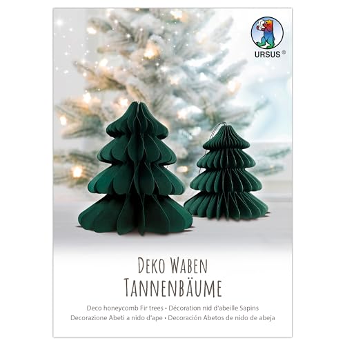 Ursus 24290002F - Deko Waben Tannenbäume, Wabenball Dekoration zu Weihnachten, 2 Stück in verschiedenen Größen, Grün, zum Aufhängen oder Hinstellen Ursus 24290002F - Deko Waben Tannenbäume, Wabenball Dekoration zu Weihnachten, 2 Stück in verschiedenen Größen, Grün, zum Aufhängen oder Hinstellen