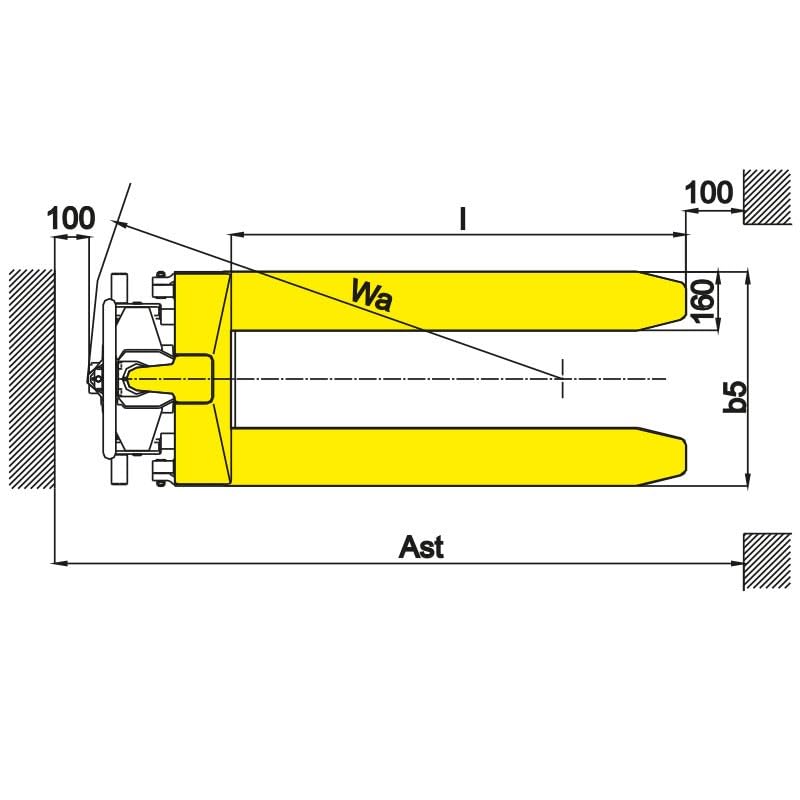 Transpalette manuel ciseaux 1150 x 550 mm, capacité de charge 1000 kg, levage 800 mm, livré monté