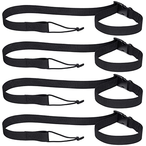 Oudain Snowboard Leash 36 Inch Long Snowboard Binding Straps Black Binding Leash Cord for Men Women(2 Pcs)