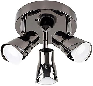 MiniSun Modern Black Chrome 3 Way Sleek Round Adjustable Ceiling Spotlight