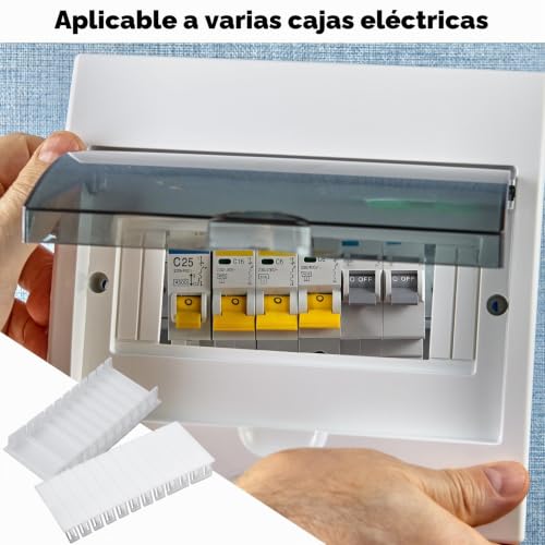 Miniatura 2 de 72 Tiras De Cubierta Para Caja De Fusibles, Cubierta Ciega De Abs Blanco, Juego Para Caja De Distribución, Montaje Sin Herramientas, Compatible Con Hager F-Tronic Hensel, Para Instalación Eléctrica