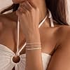 MBW Sterling Silver Bracelets for Women Trendy, Dainty S925 Silver Bracelets for Women Chain Bracelet Stack Set Waterproof Jewelry Minimalist Simple Small Thin Bracelet for Women Gift #2