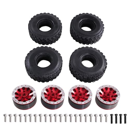 Pneus voitures télécommandées moyeux métal Beadlock 1:16 RC