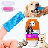 Escova de Dente para Pet Dedeira + Gel Dental Kit Higiene Bucal Cachorro Pasta de Dente Pet