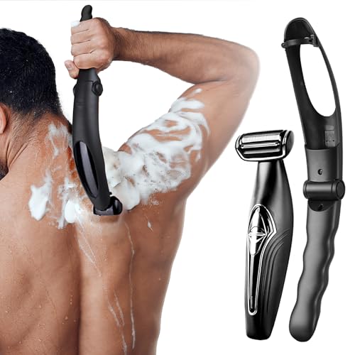 kurtmark Mens Back Shaver with Long Handle，Multifunctional Self-Service Electric Back Hair Razor with Detachable Handle, Trimmer for Men with Back Attachment for Wet and Dry Use