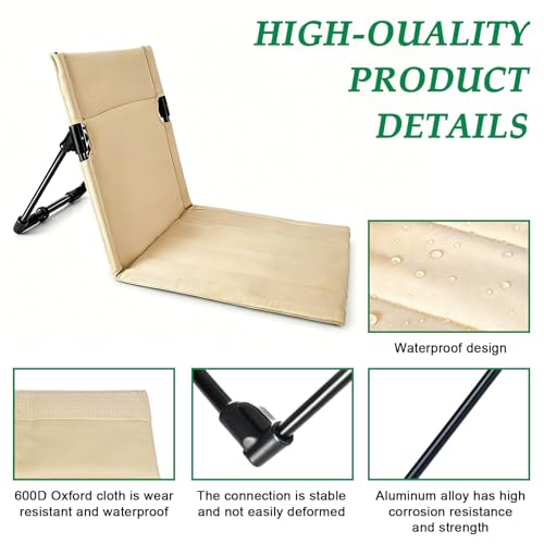 Chaise de camping portable et tapis de plage avec dossier inclinable