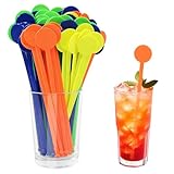 160 Pcs Reusable Cocktail Stirrers Plastic Cocktail Disc Stirrers Whiskey Stirrer Stirring Sticks Cocktails Swizzle Sticks for Juice Coffee Beverage Tea