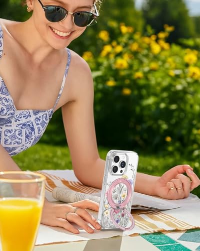 Coque pour iPhone 12 Pro Max avec support intégrée protection souple transparente fleurs féminine - 6