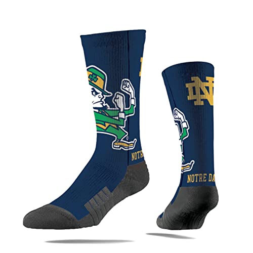 Strideline Notre Dame Fight Irish Mascot NCAA Licensed Crew Socks - Blue