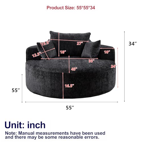 Sillón Plegable Chenille Negro miniatura 2