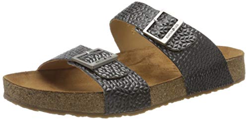 Image of HAFLINGER Andrea Elegant Leather Sandals with Rubber Sole and Cork Latex Footbed Unisex