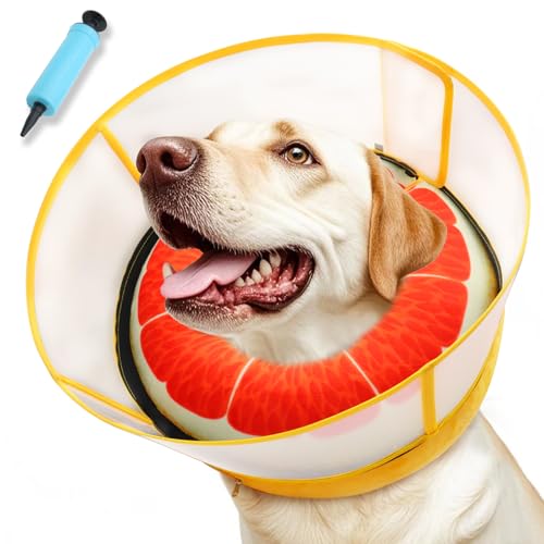 Image of Upgraded Inflatable Dog Cone Collar to Stop Licking, Soft Dog Donut Collar