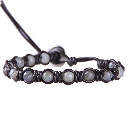 Image of KELITCH Turquoise Beaded Wrap Bracelets Bangle Handmade Charm Chain Strand Bracelet For Women