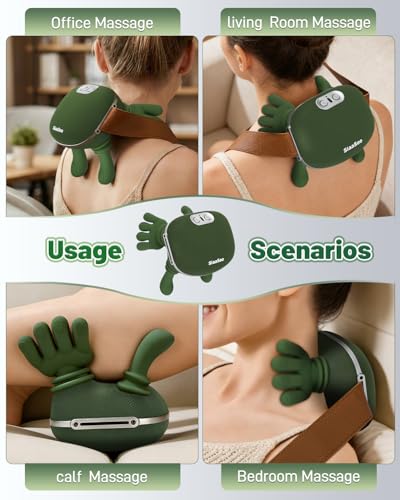 Image of Siaasoo Neck Massager(Original OEM), Heating Bionic Massager(Patent Pending), Electric Deep Tissue 3D Kneading Massager, Portable Neck Massager, S