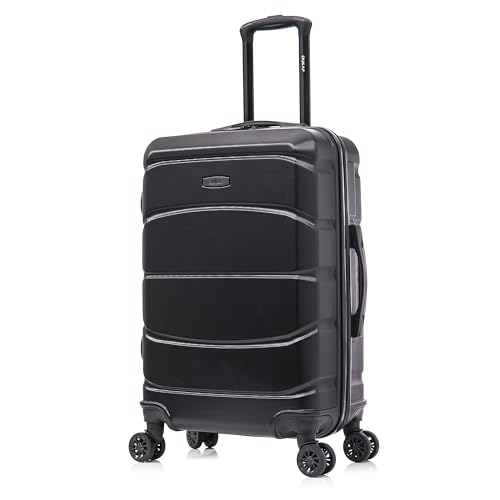 Image of DUKAP SENSE 24-Inch Medium Hardside Spinner Luggage Durable Zippered Black